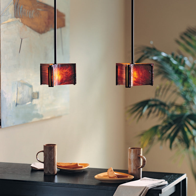 Hubbardton Forge 188100-SKT-MULT-10-ZB0156 One Light Mini Pendant, Black