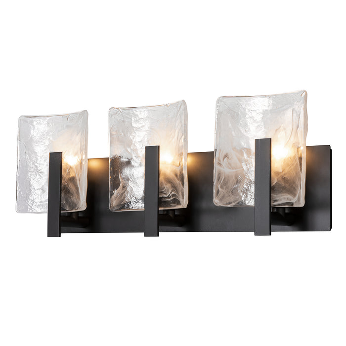 Hubbardton Forge 201312-SKT-10-YR0719 Three Light Bath Sconce, Black