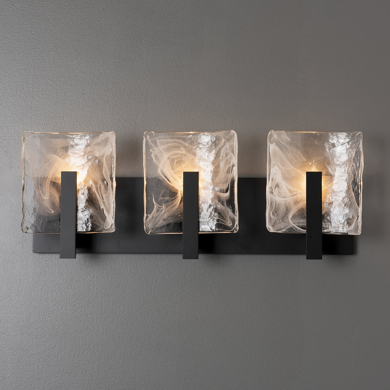 Hubbardton Forge 201312-SKT-10-YR0719 Three Light Bath Sconce, Black