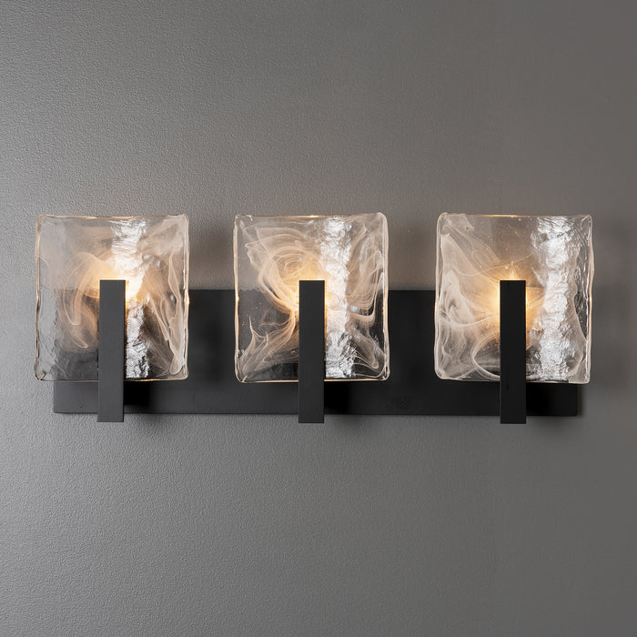 Hubbardton Forge 201312-SKT-10-YR0719 Three Light Bath Sconce, Black