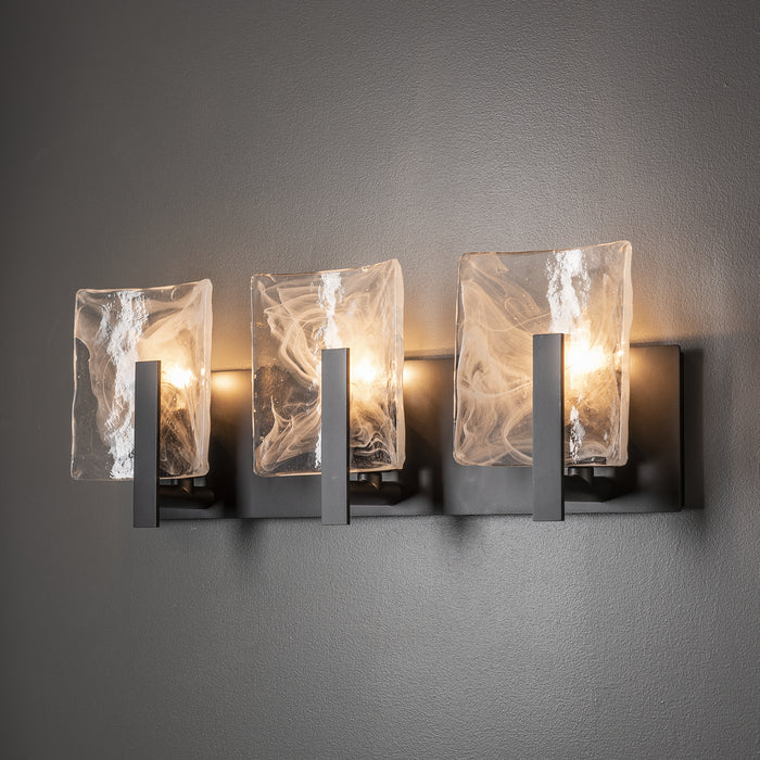 Hubbardton Forge 201312-SKT-10-YR0719 Three Light Bath Sconce, Black