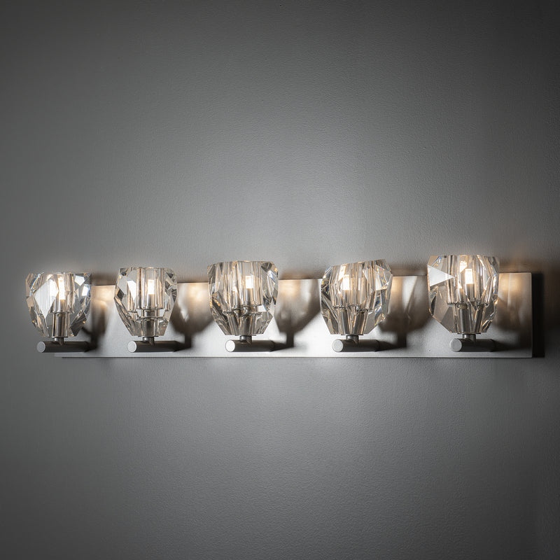 Hubbardton Forge 201323-SKT-82-CR Five Light Bath Sconce, Vintage Platinum