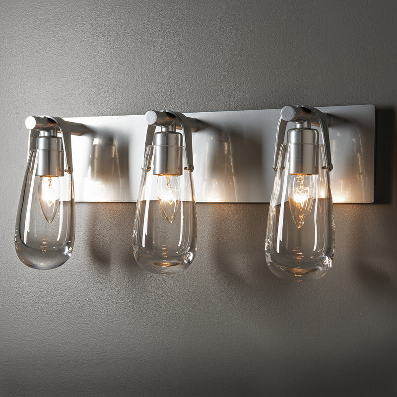 Hubbardton Forge 201332-SKT-85-ZM0718 Three Light Bath Sconce, Sterling