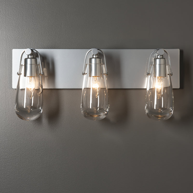 Hubbardton Forge 201332-SKT-85-ZM0718 Three Light Bath Sconce, Sterling