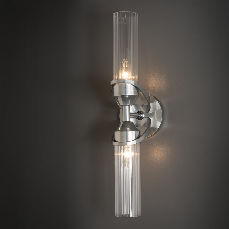 Hubbardton Forge 201346-SKT-85-ZM0634 Two Light Bath Sconce, Sterling