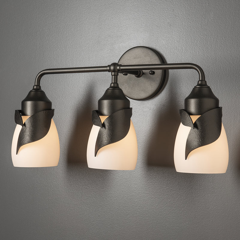 Hubbardton Forge 201352-SKT-14-GG0330 Three Light Bath Sconce, Oil Rubbed Bronze