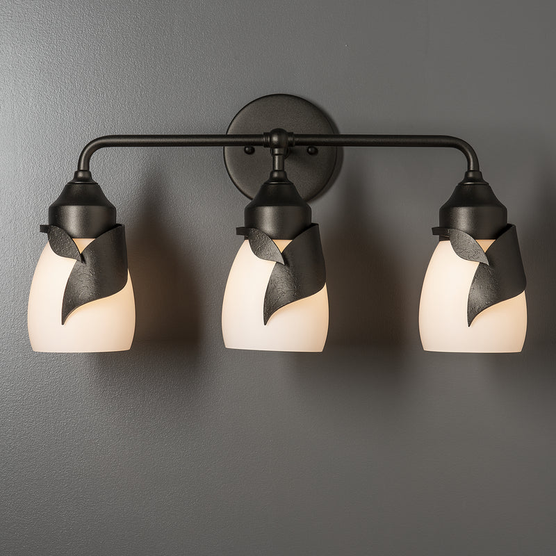 Hubbardton Forge 201352-SKT-14-GG0330 Three Light Bath Sconce, Oil Rubbed Bronze