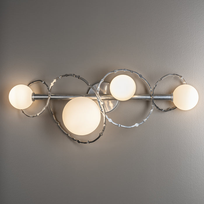 Hubbardton Forge 201361-SKT-85-GG0712 Four Light Bath Sconce, Sterling