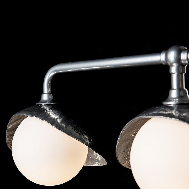 Hubbardton Forge 201373-SKT-85-85-GG0711 Three Light Bath Sconce, Sterling