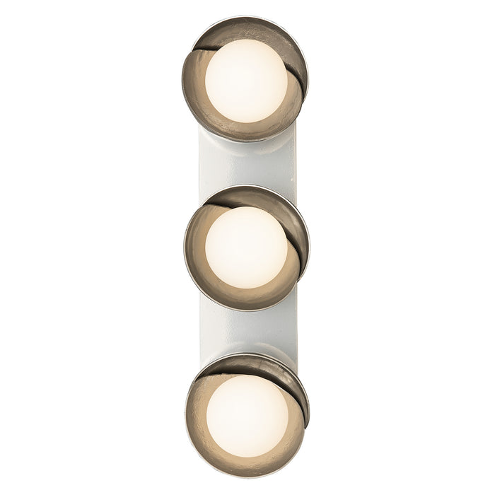 Hubbardton Forge 201378-SKT-85-85-GG0711 Three Light Bath Sconce, Sterling