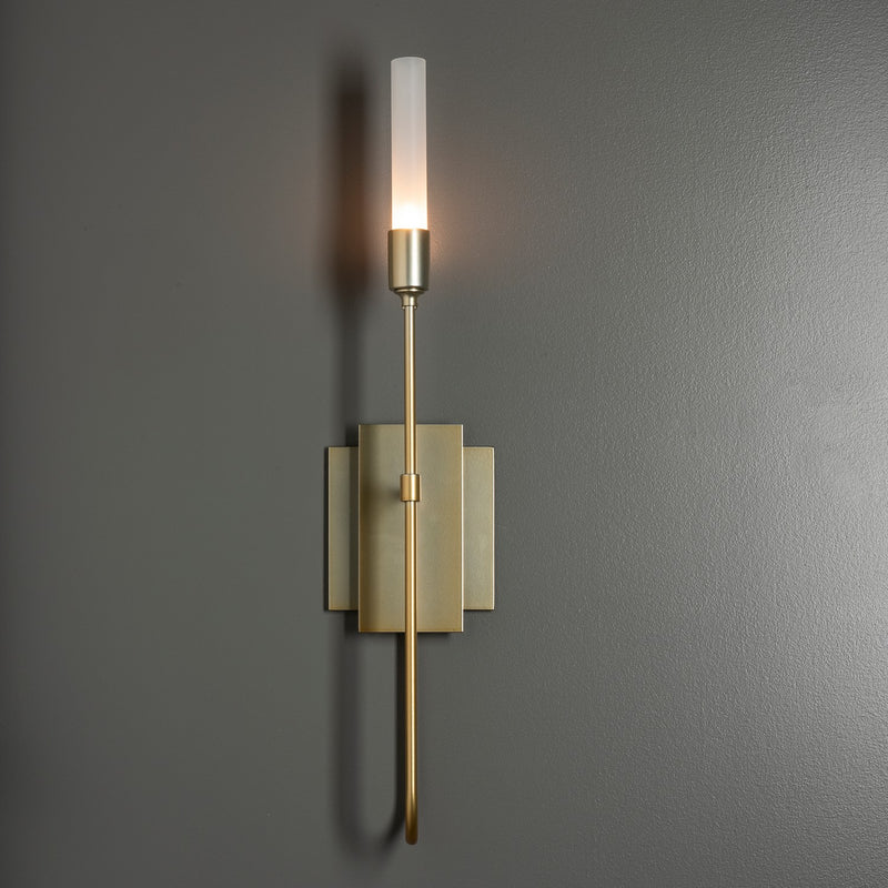 Hubbardton Forge 203050-SKT-86 One Light Wall Sconce, Modern Brass