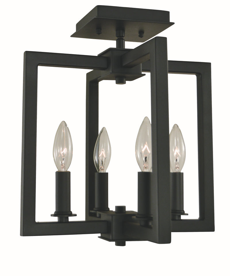 Framburg L1184 MBLACK Four Light Dual Mount, Matte Black