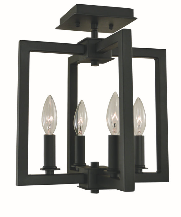 Framburg L1184 MBLACK Four Light Dual Mount, Matte Black