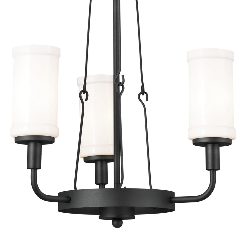 Kichler 52450BKT Three Light Mini Chandelier, Textured Black