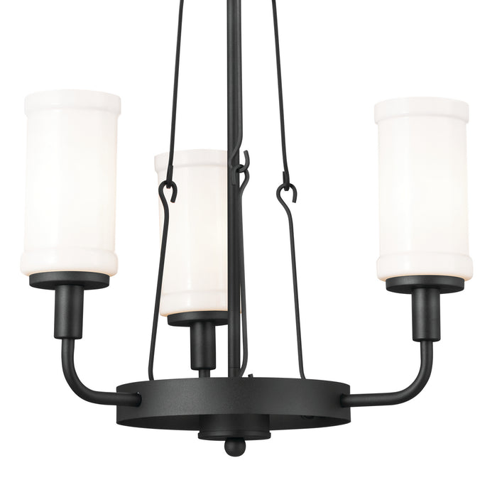 Kichler 52450BKT Three Light Mini Chandelier, Textured Black