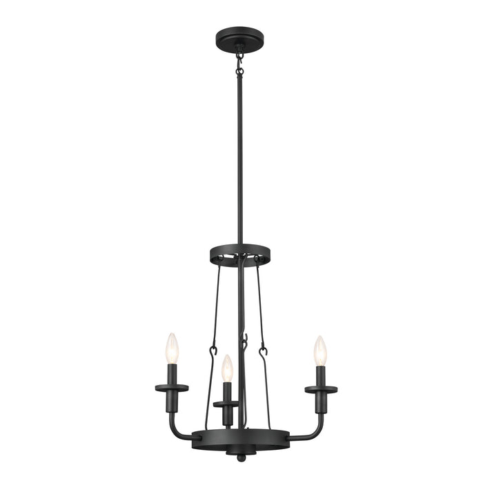 Kichler 52450BKT Three Light Mini Chandelier, Textured Black