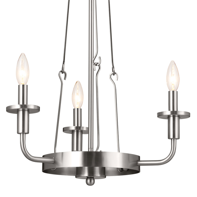 Kichler 52450CLP Three Light Mini Chandelier, Classic Pewter