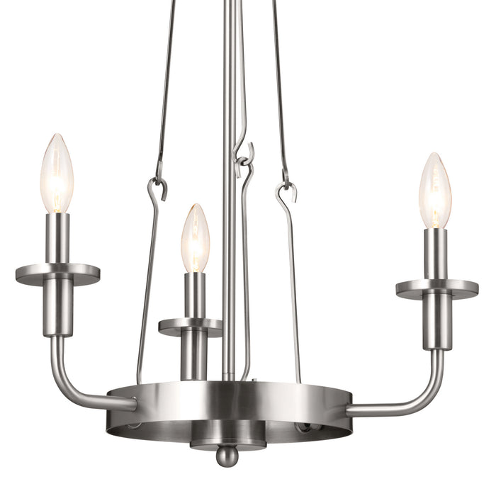Kichler 52450CLP Three Light Mini Chandelier, Classic Pewter