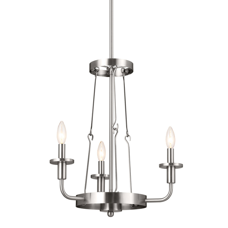 Kichler 52450CLP Three Light Mini Chandelier, Classic Pewter