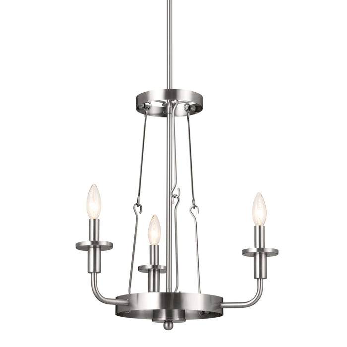 Kichler 52450CLP Three Light Mini Chandelier, Classic Pewter