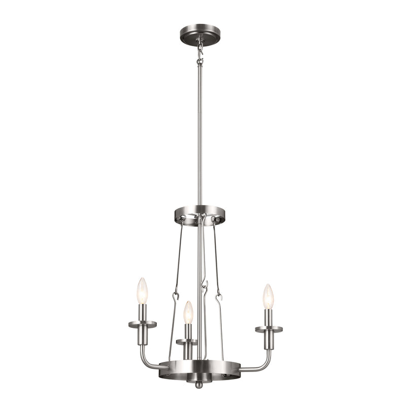 Kichler 52450CLP Three Light Mini Chandelier, Classic Pewter