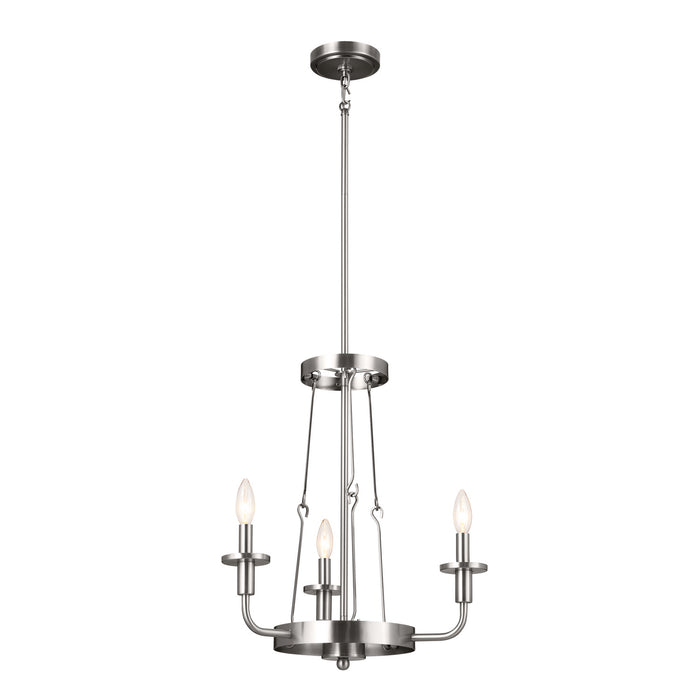 Kichler 52450CLP Three Light Mini Chandelier, Classic Pewter