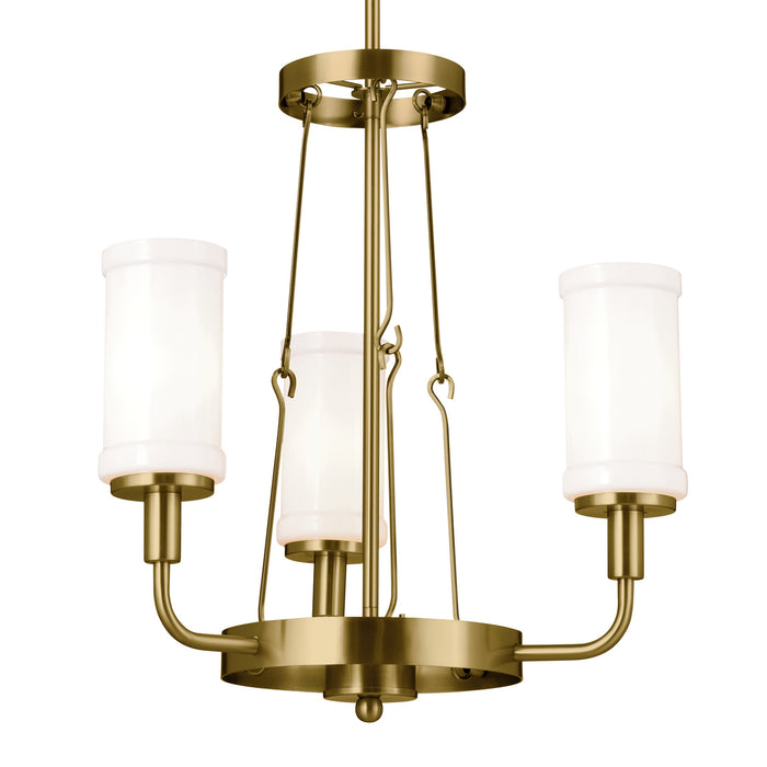 Kichler 52450NBR Three Light Mini Chandelier, Natural Brass
