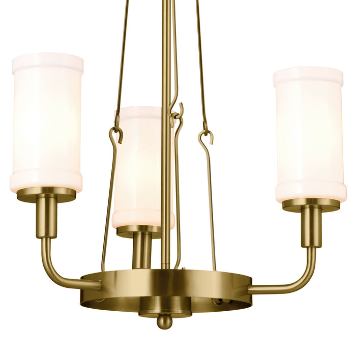 Kichler 52450NBR Three Light Mini Chandelier, Natural Brass