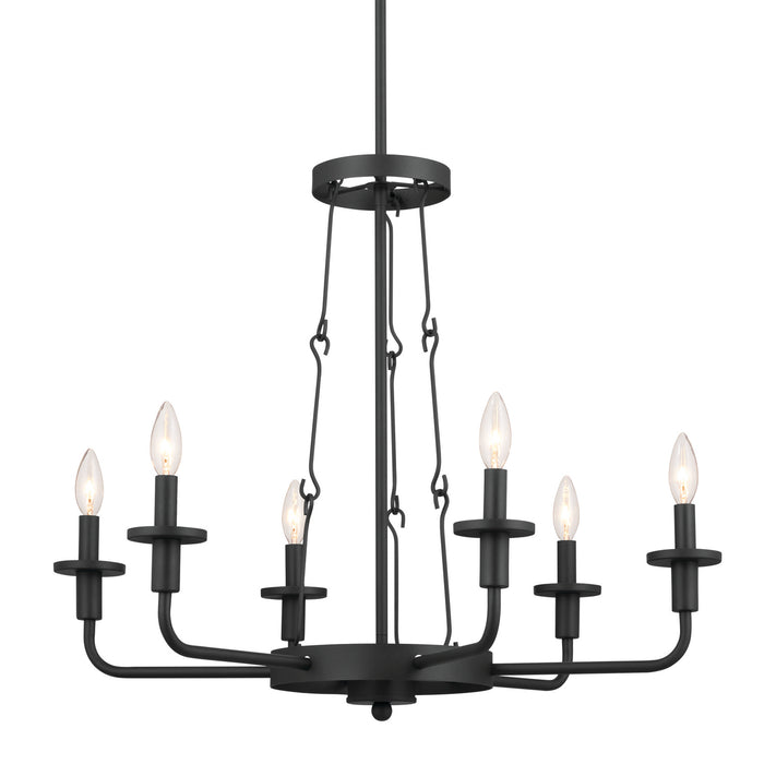 Kichler 52451BKT Six Light Chandelier, Textured Black