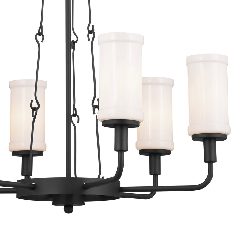 Kichler 52451BKT Six Light Chandelier, Textured Black