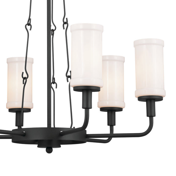 Kichler 52451BKT Six Light Chandelier, Textured Black