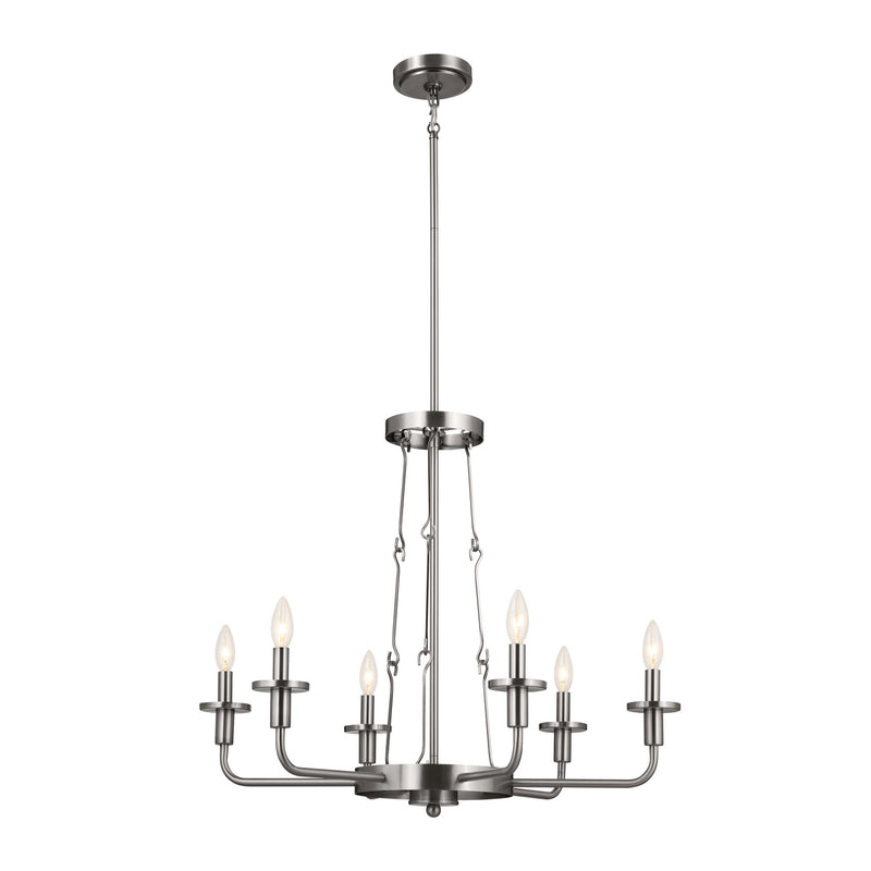 Kichler 52451CLP Six Light Chandelier, Classic Pewter
