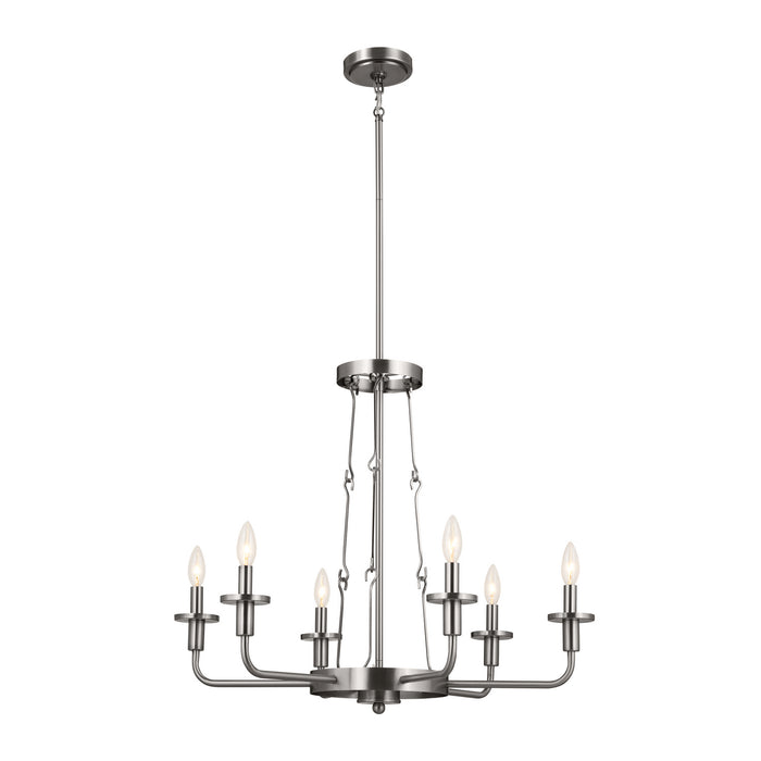Kichler 52451CLP Six Light Chandelier, Classic Pewter