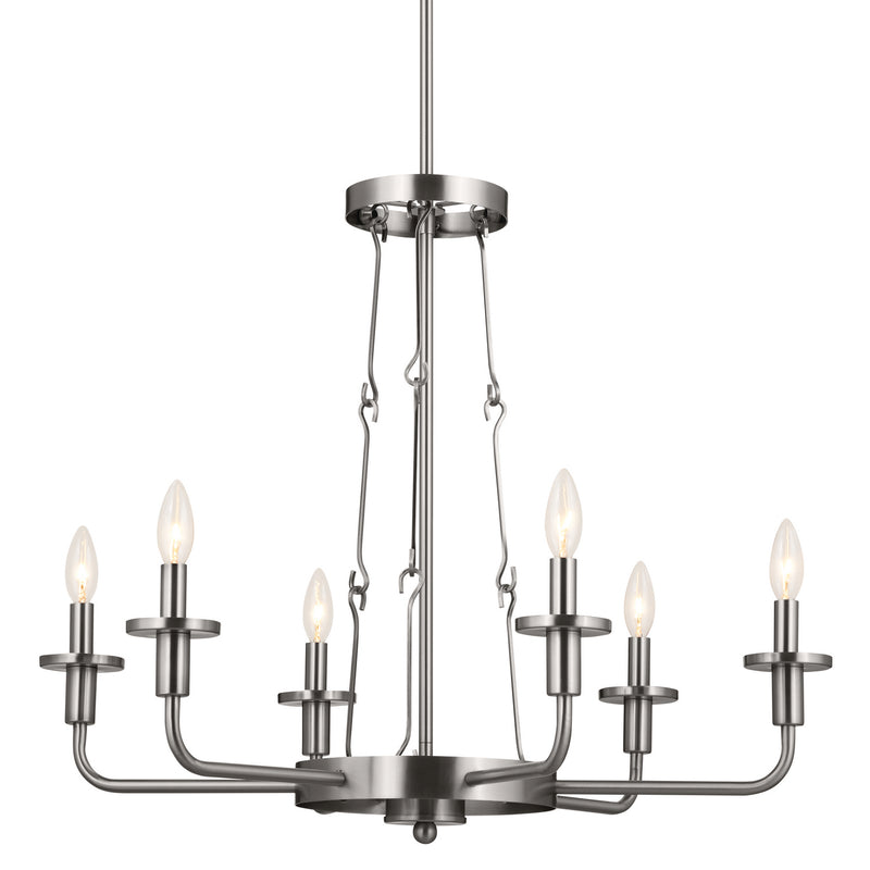 Kichler 52451CLP Six Light Chandelier, Classic Pewter