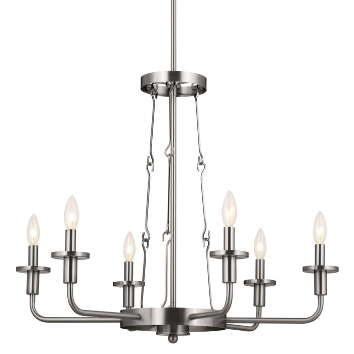 Kichler 52451CLP Six Light Chandelier, Classic Pewter