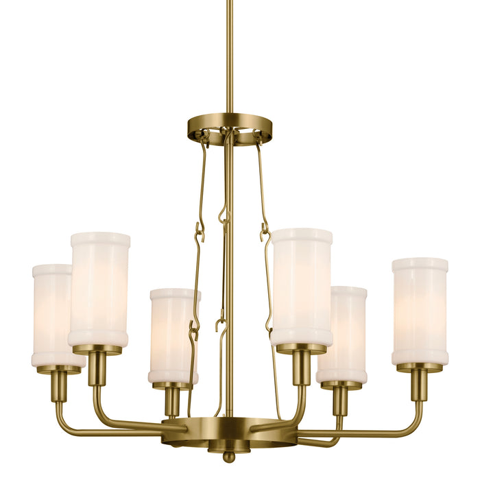 Kichler 52451NBR Six Light Chandelier, Natural Brass