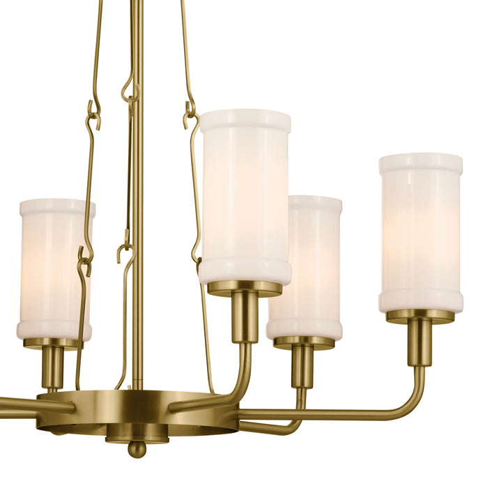 Kichler 52451NBR Six Light Chandelier, Natural Brass