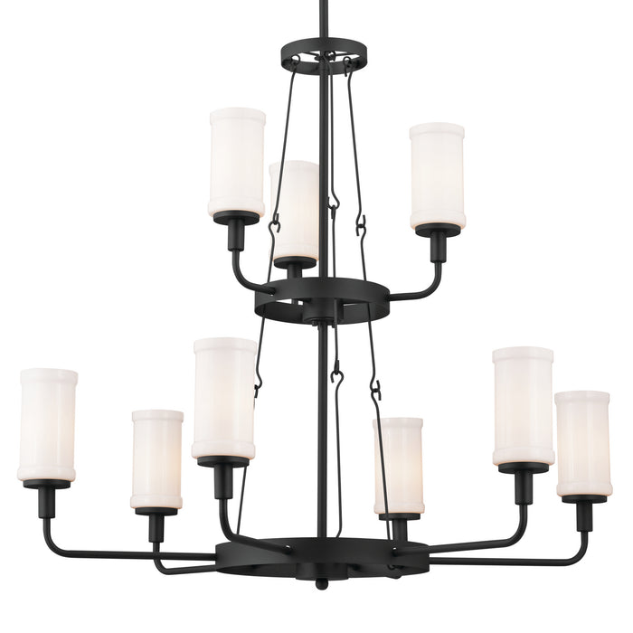 Kichler 52452BKT Nine Light Chandelier, Textured Black
