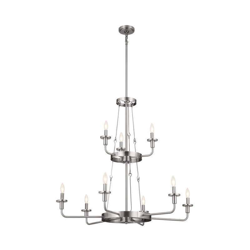 Kichler 52452CLP Nine Light Chandelier, Classic Pewter