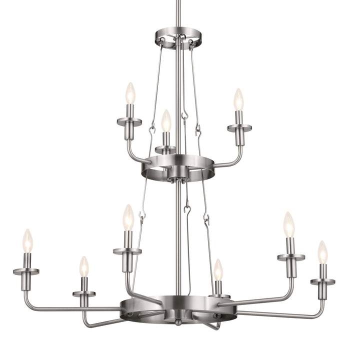 Kichler 52452CLP Nine Light Chandelier, Classic Pewter