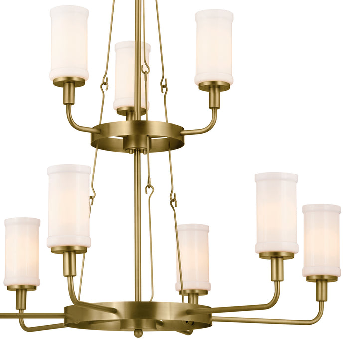Kichler 52452NBR Nine Light Chandelier, Natural Brass