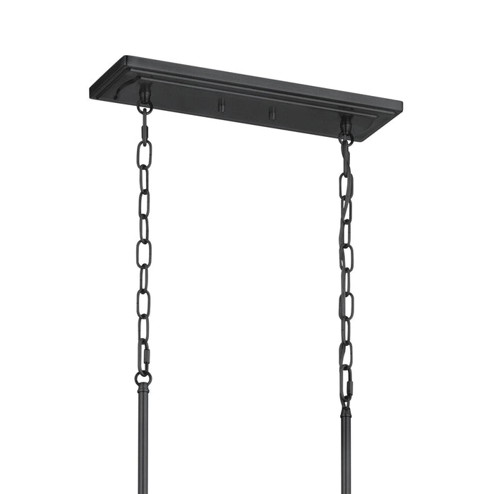 Kichler 52453BKT Eight Light Linear Chandelier, Textured Black