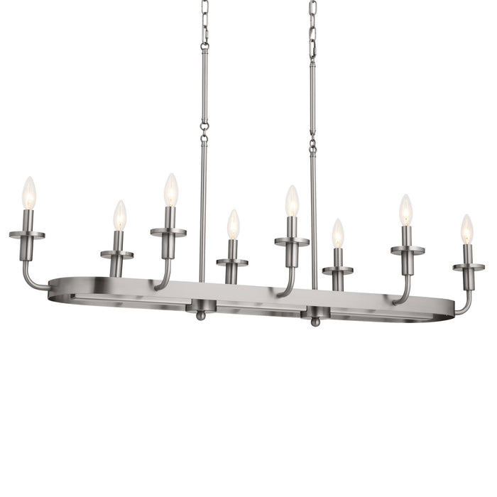 Kichler 52453CLP Eight Light Linear Chandelier, Classic Pewter