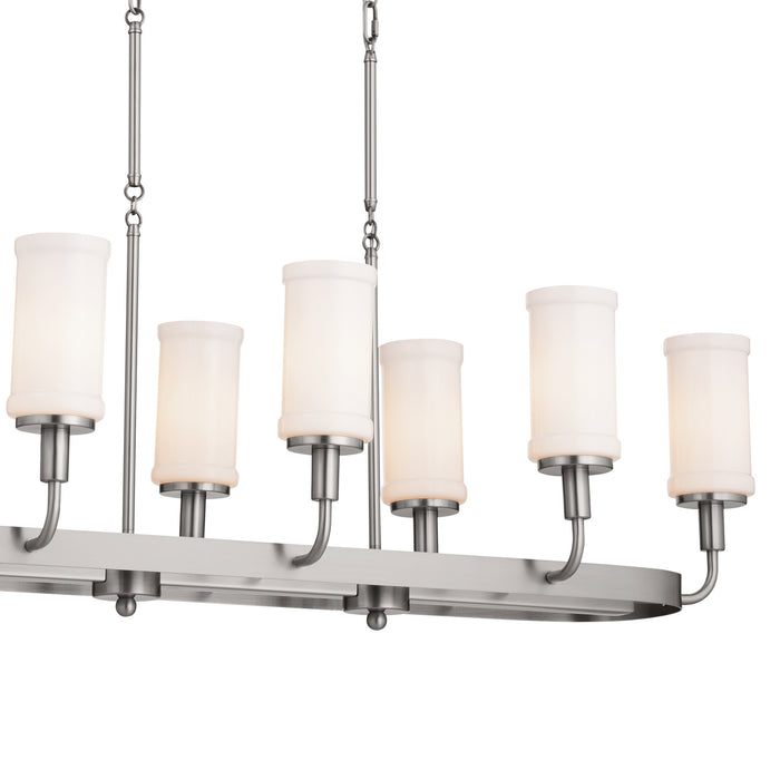 Kichler 52453CLP Eight Light Linear Chandelier, Classic Pewter