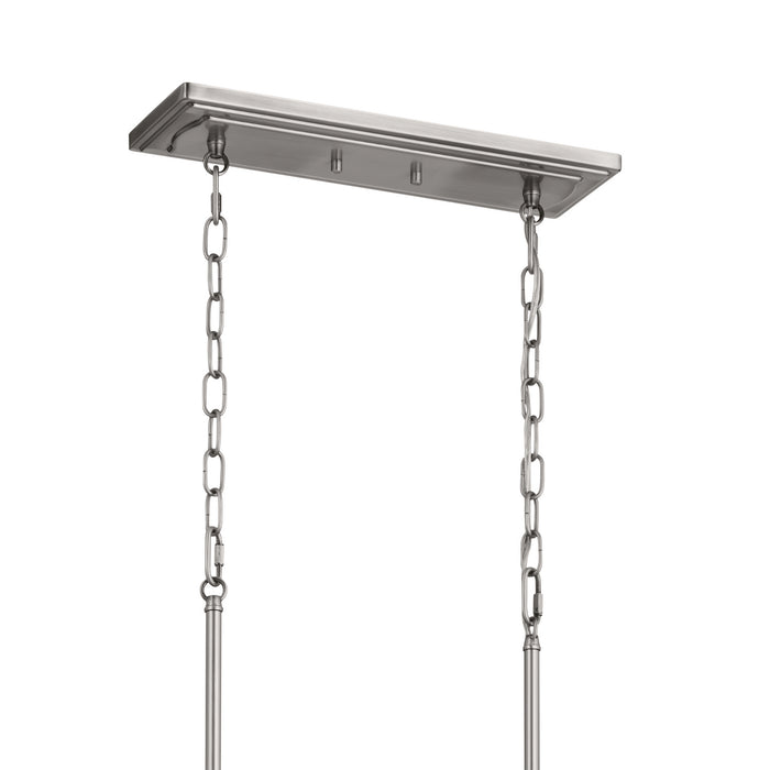 Kichler 52453CLP Eight Light Linear Chandelier, Classic Pewter