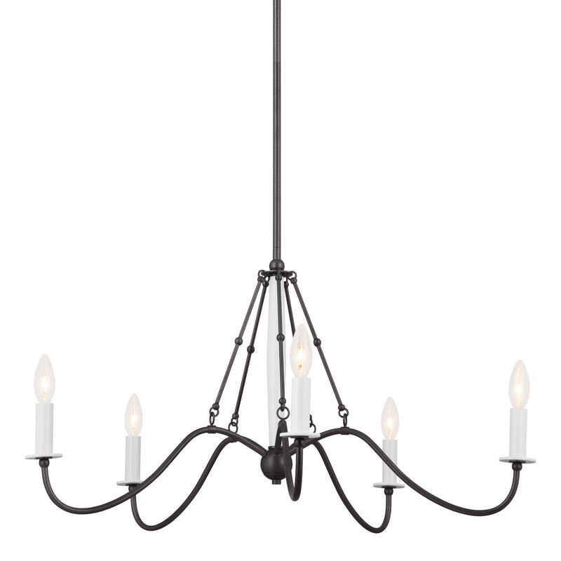 Kichler 52455AVI Five Light Chandelier, Anvil Iron