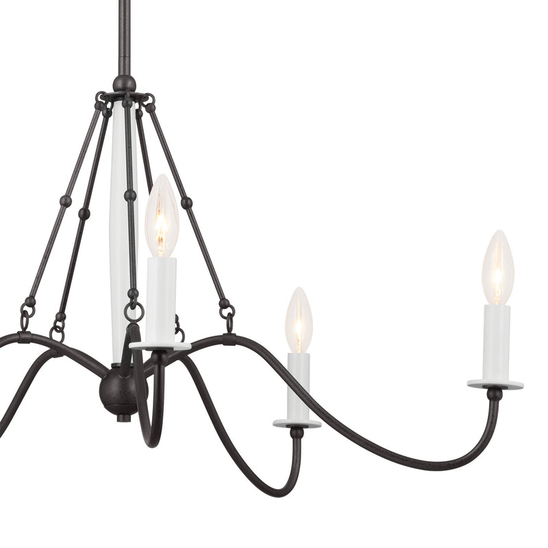Kichler 52455AVI Five Light Chandelier, Anvil Iron