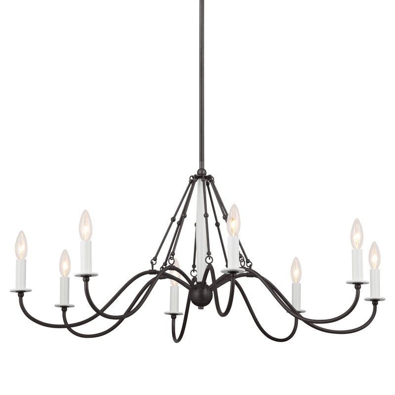 Kichler 52456AVI Eight Light Chandelier, Anvil Iron