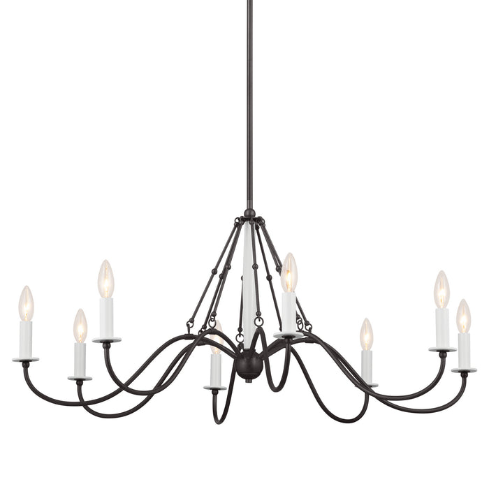 Kichler 52456AVI Eight Light Chandelier, Anvil Iron