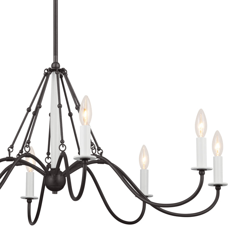 Kichler 52456AVI Eight Light Chandelier, Anvil Iron